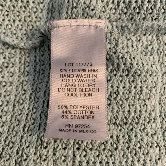 🔵 2/$22❗️Lightweight Mint Green Juniors Small Pullover Knit Sweater - Picture 6 of 6